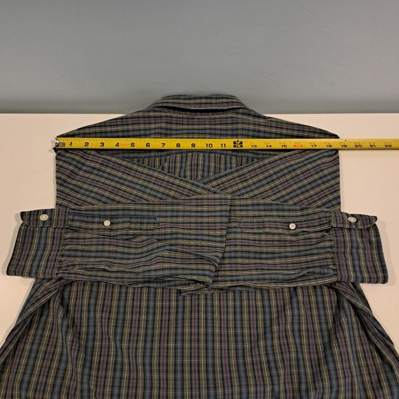 J. Crew Men's Large Tailored Fit Long Sleeve Button Down Plaid Shirt - Picture 12 of 12